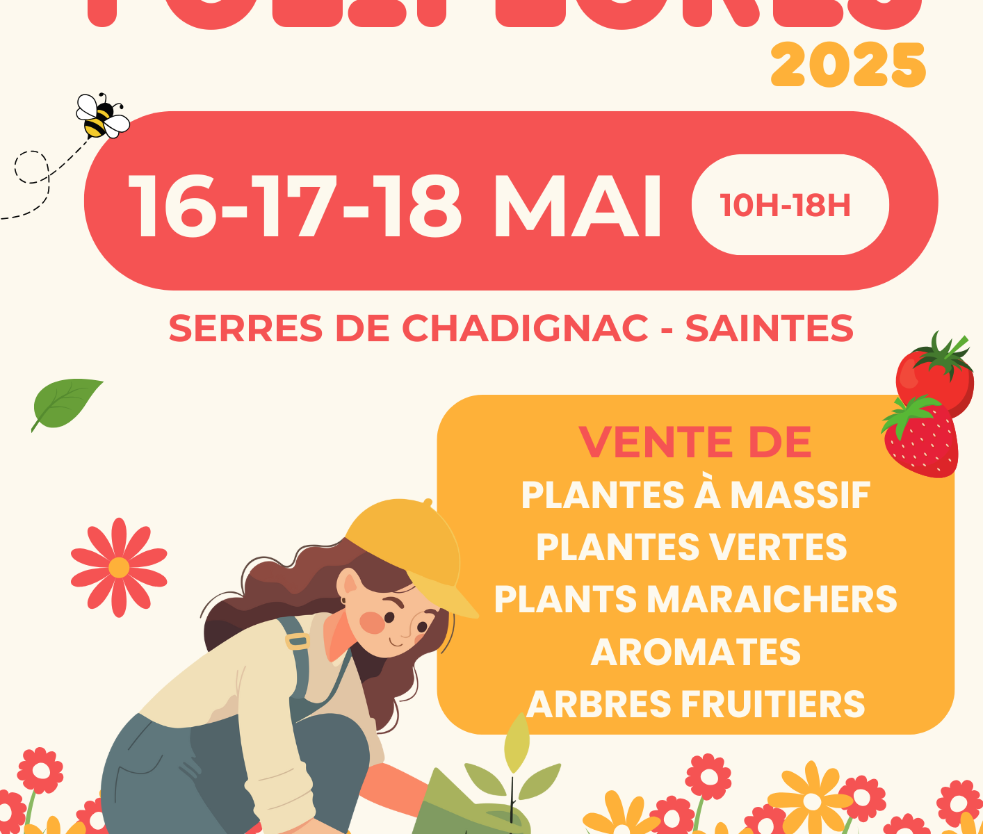 Affiche évènement Foliflores 2025 - 16 au 18 mai 2025