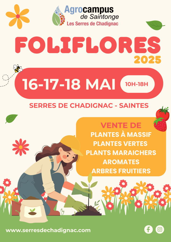 Affiche évènement Foliflores 2025 - 16 au 18 mai 2025
