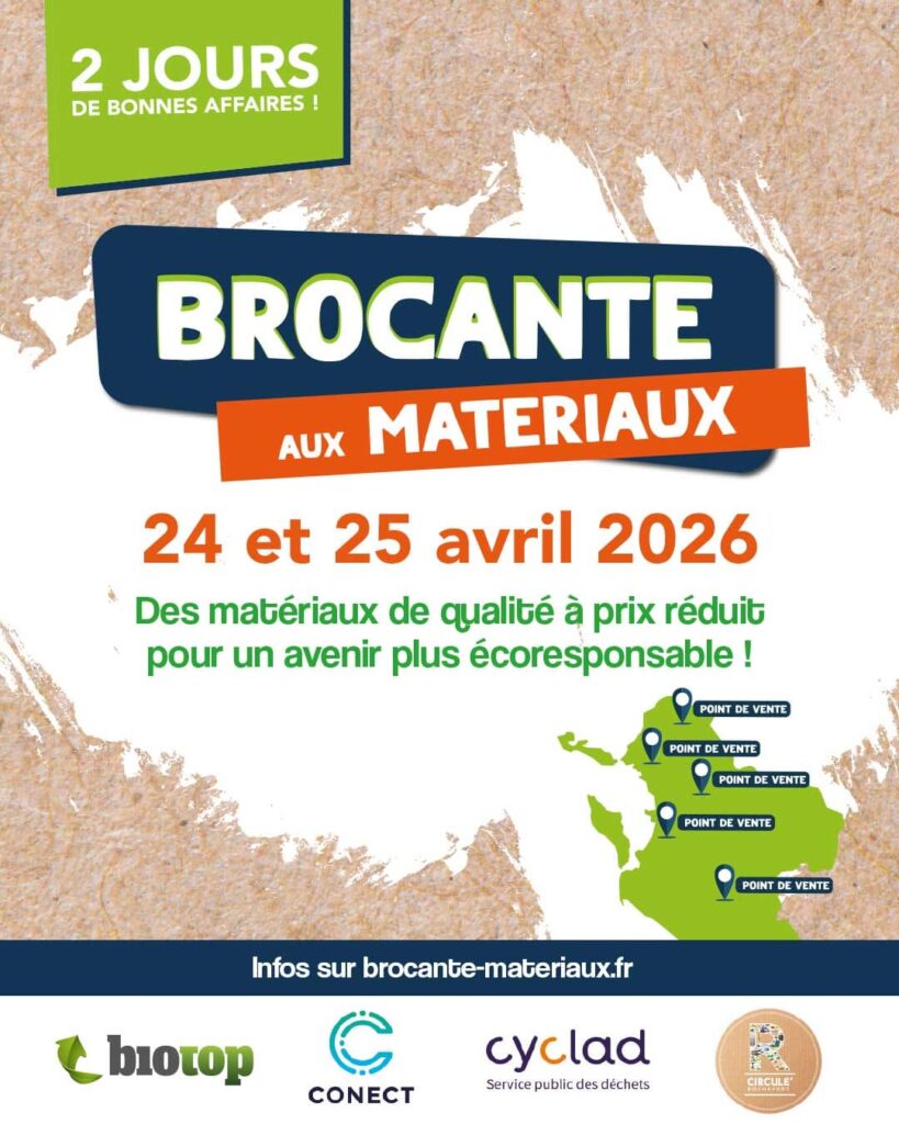 Affiche Brocante matériaux 2026 : dates et infos pratiques